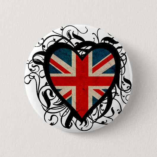 Dekoratives britisches Herz Button (Vorderseite)