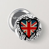 Dekoratives britisches Herz Button (Vorne & Hinten)