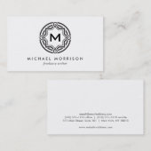 DEKORATIVES CIRCLE-LOGO mit IHREM ANFANG B & W Visitenkarte (Vorne/Hinten)