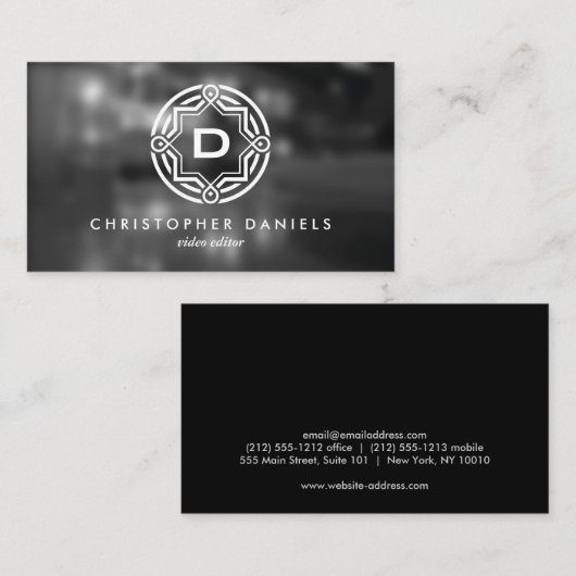 DEKORATIVES CIRCLE-LOGO mit IHREM ERSTEN Foto Visitenkarte (Vorne/Hinten)