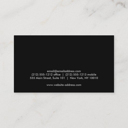 DEKORATIVES CIRCLE-LOGO mit IHREM ERSTEN Foto Visitenkarte (Rückseite)