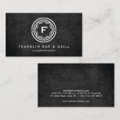 DEKORATIVES CIRCLE-LOGO mit IHREM INITIAL Blk Wood Visitenkarte (Vorne/Hinten)