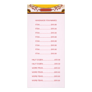 Dekoratives Cupcake-Maker-Logo mit Preisliste Werbekarte