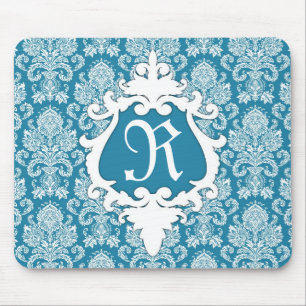 Dekoratives Damast-Monogramm Mousepad