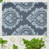 Dekoratives Damast-Muster-Licht auf Dunkelheit - Handtuch (Gefaltet)