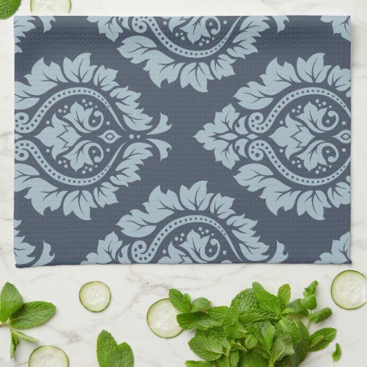 Dekoratives Damast-Muster-Licht auf Dunkelheit - Handtuch (Gefaltet)