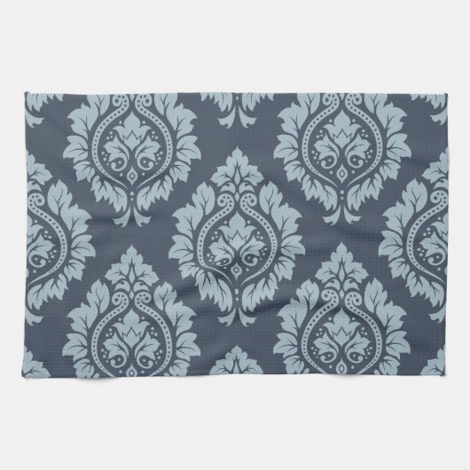 Dekoratives Damast-Muster-Licht auf Dunkelheit - Handtuch (Horizontal)