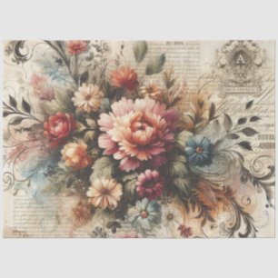Dekoratives Decoupage-Blumen-Seidenpapier im Vinta Seidenpapier