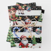 Dekoratives Design der Weihnachtsstreifen Geschenkpapier Set (Beispiel)