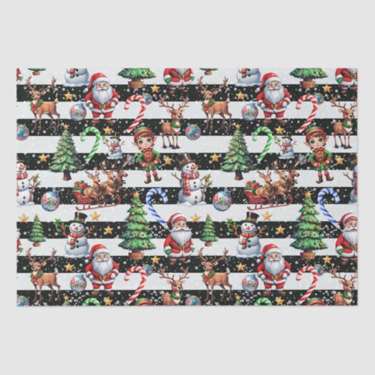 Dekoratives Design der Weihnachtsstreifen Seidenpapier (Vorderseite)