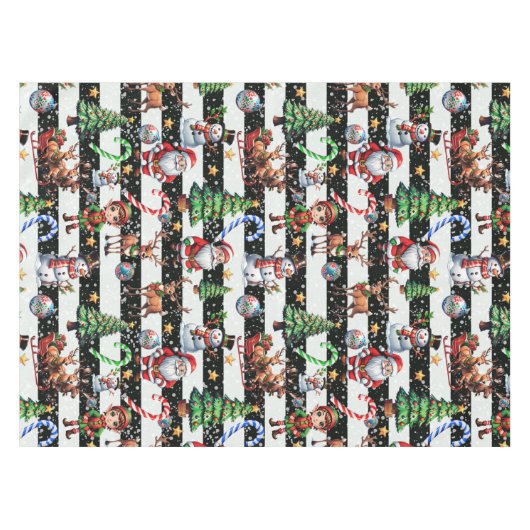 Dekoratives Design der Weihnachtsstreifen Tischdecke (Vorderseite (Horizontal))