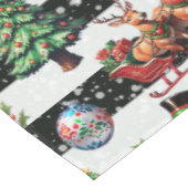 Dekoratives Design der Weihnachtsstreifen Tischdecke (Schrägansicht)