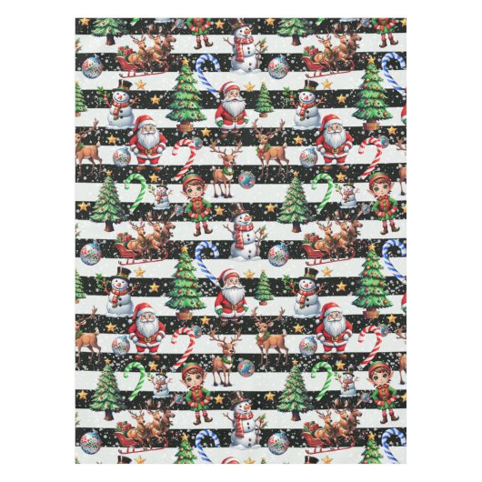 Dekoratives Design der Weihnachtsstreifen Tischdecke (Vorderseite)