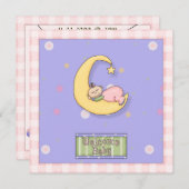 Dekoratives Design für Babyduschmädchen Einladung (Vorne/Hinten)