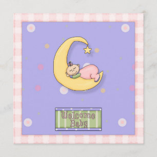 Dekoratives Design für Babyduschmädchen Einladung