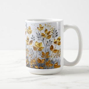 Dekoratives Design mit goldenen Blättern Kaffeetasse