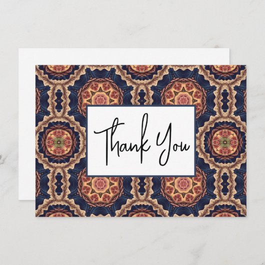 Dekoratives Design von Blume und Sternen Dankeskarte (Vorne/Hinten)