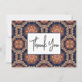 Dekoratives Design von Blume und Sternen Dankeskarte (Vorderseite)