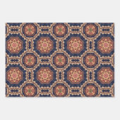 Dekoratives Design von Blume und Sternen Geschenkpapier Set (Vorderseite 2)