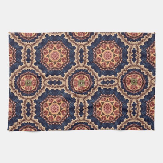 Dekoratives Design von Blume und Sternen Geschirrtuch (Horizontal)