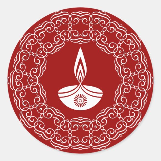 Dekoratives Diwali Design Runder Aufkleber (Vorderseite)