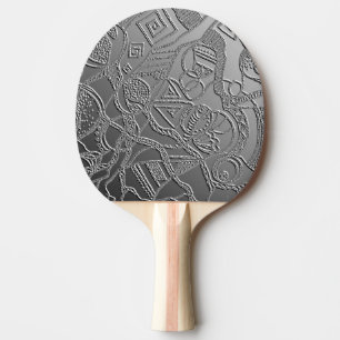 Dekoratives Doodle-Muster  Tischtennis Schläger