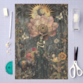 Dekoratives dunkles rustikales Fantasy-Garten-Mädc Seidenpapier (Handwerk)