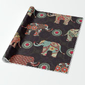 Dekoratives Elefantenmuster-Wrap-Papier Geschenkpapier (Ungerollt)