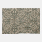 Dekoratives Elegantes Ornament Dunkeles, grünes Mu Geschirrtuch (Horizontal)