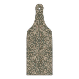 Dekoratives Elegantes Ornament Dunkeles, grünes Mu Schneidebrett