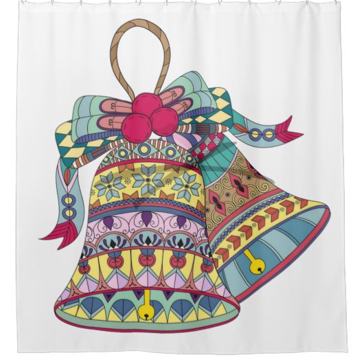 Dekoratives Element der Weihnachtsglocken Duschvorhang (Vorderseite)