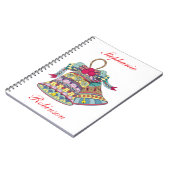 Dekoratives Element der Weihnachtsglocken Notizblock (Linke Seite)