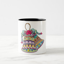 Dekoratives Element der Weihnachtsglocken Zweifarbige Tasse