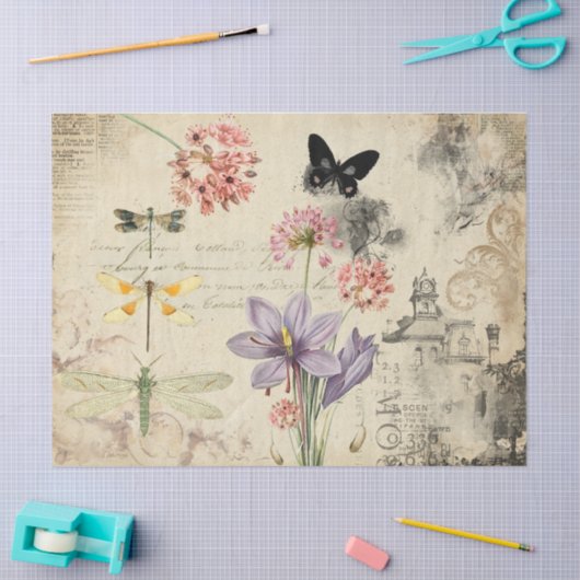 Dekoratives Ephemera Dekoupage Tissue Seidenpapier (Basteln)