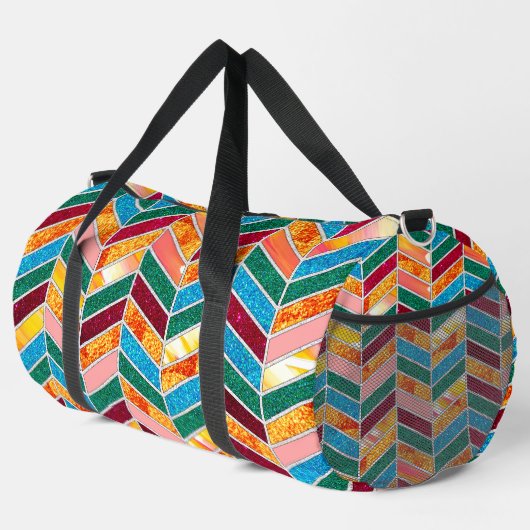 Dekoratives farbiges Muster Duffle Bag (Rechte Ecke)