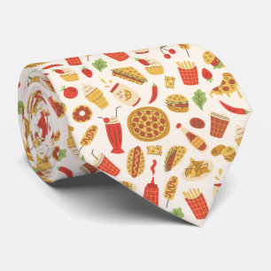 Dekoratives Fast Food Pattern Neck Tie Krawatte