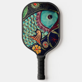 Dekoratives Fischmosaik Koi Design Pickleball Schläger