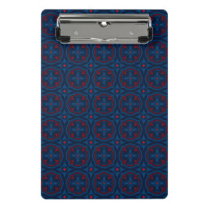 Dekoratives Fliesenmuster mit Blumenmotiv Mini Klemmbrett