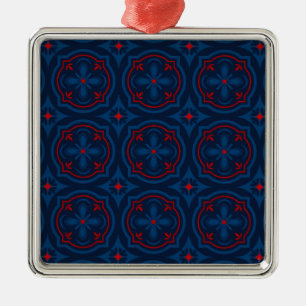 Dekoratives Fliesenmuster mit Blumenmotiv Ornament Aus Metall