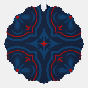 Dekoratives Fliesenmuster mit Blumenmotiv Ornament Karte