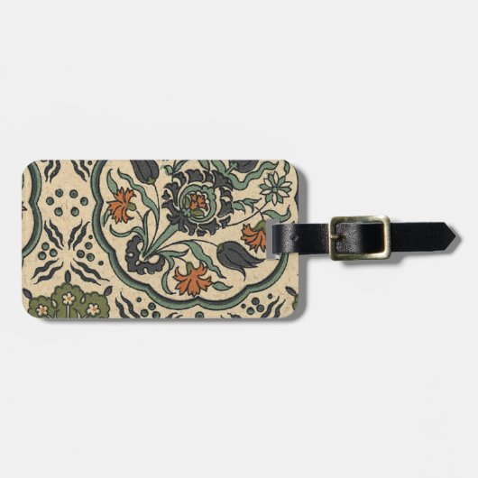 Dekoratives florales persisches Fliesendesign Gepäckanhänger (Vorderseite horizontal)