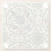 Dekoratives florales persisches Fliesendesign Glasuntersetzer (Rückseite)