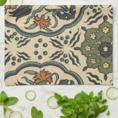 Dekoratives florales persisches Fliesendesign Handtuch (Gefaltet)