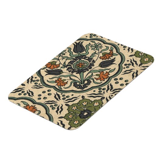 Dekoratives florales persisches Fliesendesign Magnet (Linke Seite)