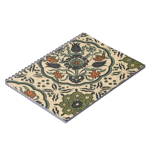 Dekoratives florales persisches Fliesendesign Notizblock (Linke Seite)