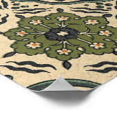 Dekoratives florales persisches Fliesendesign Poster (Ecke)