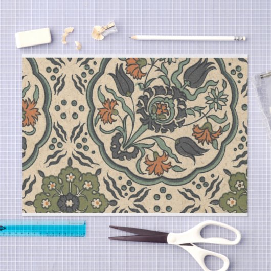 Dekoratives florales persisches Fliesendesign Seidenpapier (Handwerk)