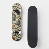 Dekoratives florales persisches Fliesendesign Skateboard (Vorderseite)