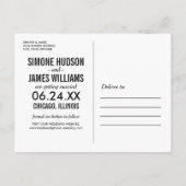 Dekoratives Foto-Overlay-Hochzeit speichern Sie da Ankündigungspostkarte (Rückseite)