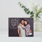 Dekoratives Foto-Overlay-Hochzeit speichern Sie da Ankündigungspostkarte (Stehend Vorderseite)